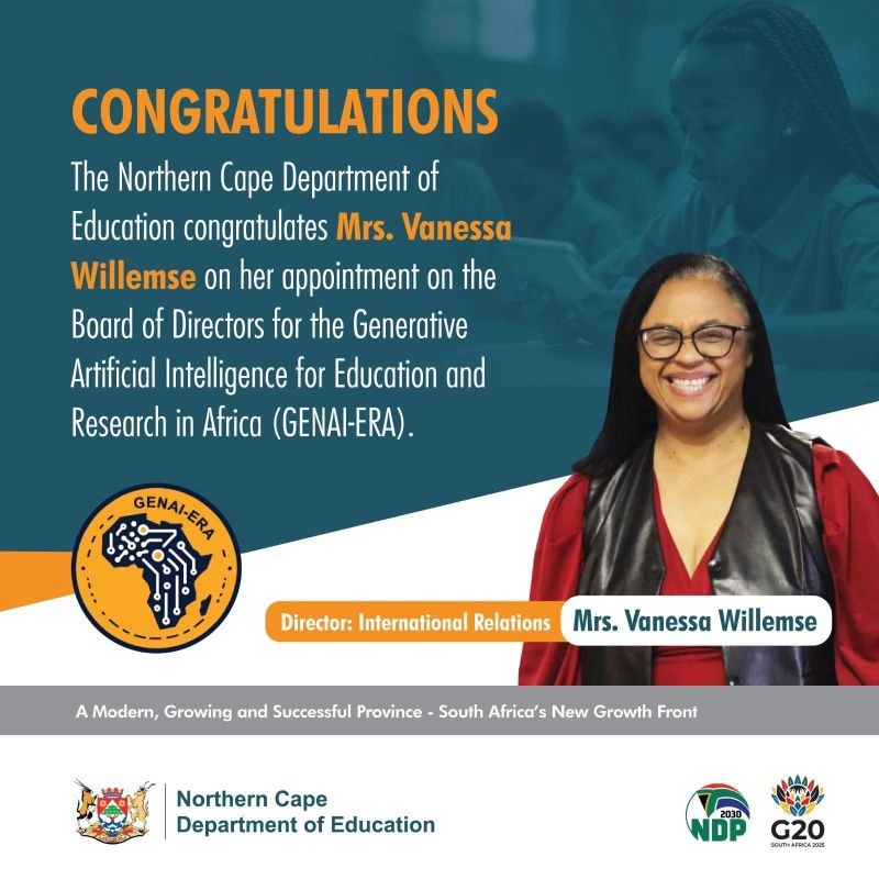 Appointment Announcement: Mrs. Vanessa Willemse as Director of International Relations